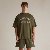 Polera Fear of God Essentials Jersey Crewneck FW24 - Verde Militar