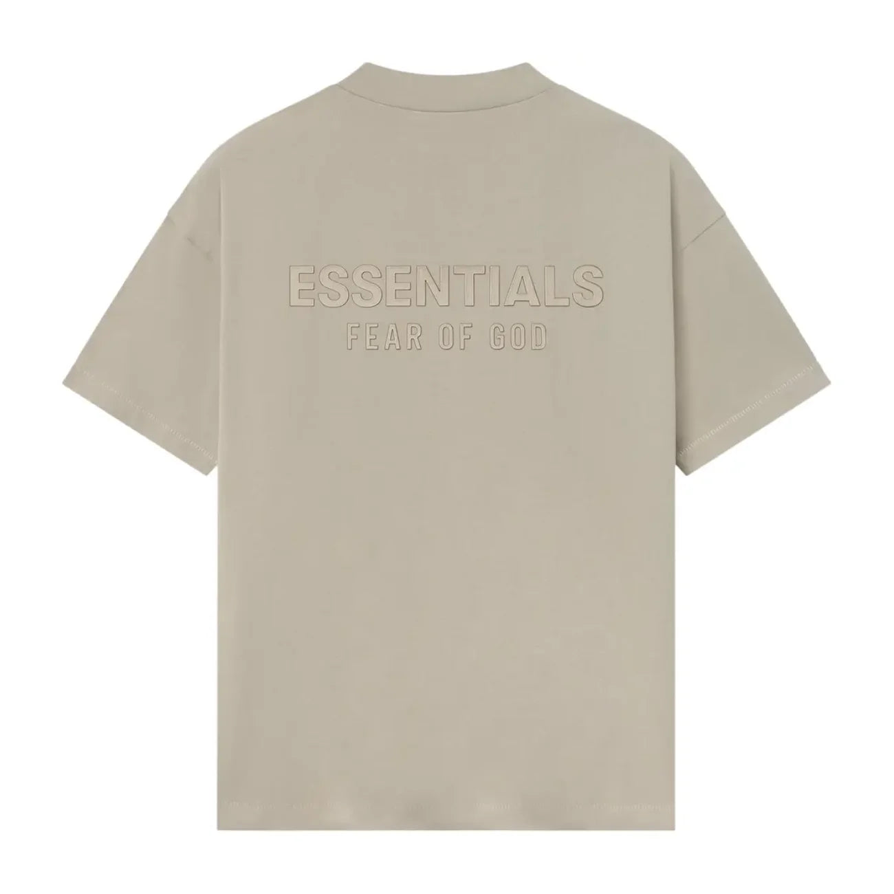 Polera Fear of God Essentials Classic Logo Metálico FW25 - Beige