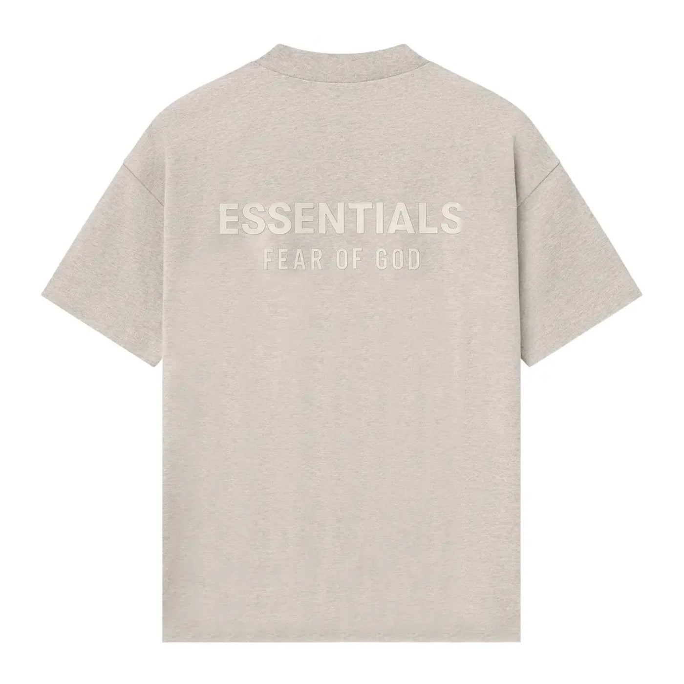 Polera Fear of God Essentials Classic Logo Metálico FW25 - Gris Piedra